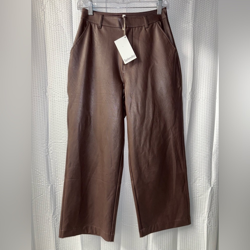 NWT SPLENDID LEATHER ANKLE TROUSERS SIZE 4